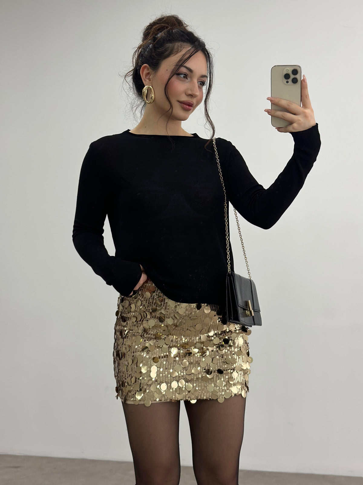 ZRA Orj. Pullu Etek Gold