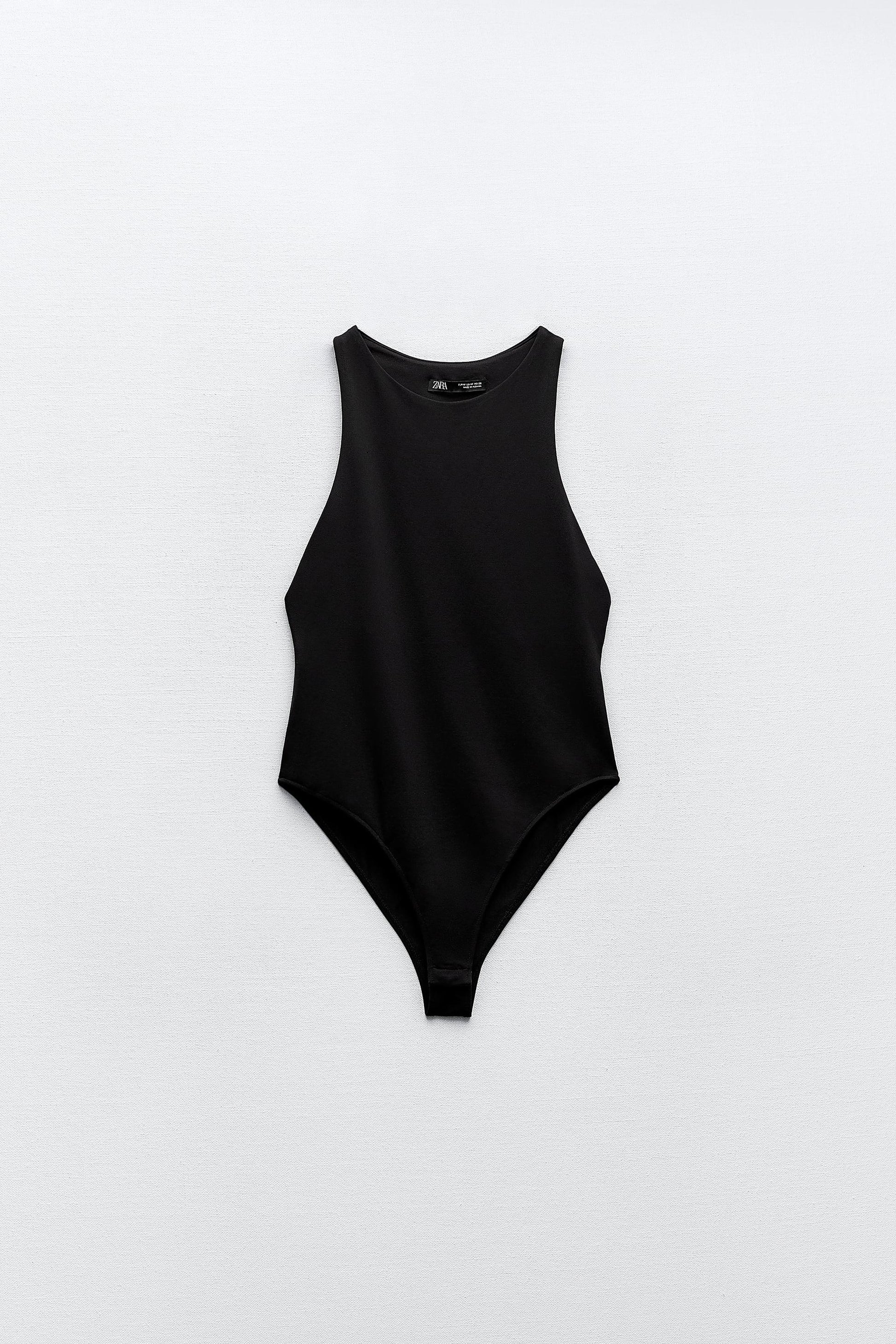 Zra Siyah Halter Yaka Bodysuit