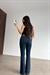 ZRA Toparlayıcı Flare Vintage Mavi Jean